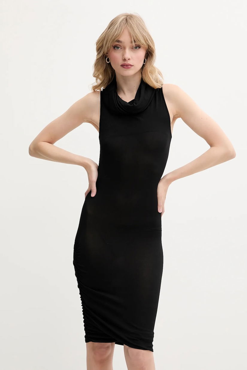 Rick Owens Lilies rochie culoarea negru, mini, mulată, LI01E4523CVI