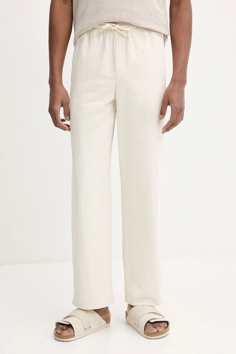 A.P.C. pantaloni de bumbac pantalon vincent culoarea bej, drept, COGBJ.H08418