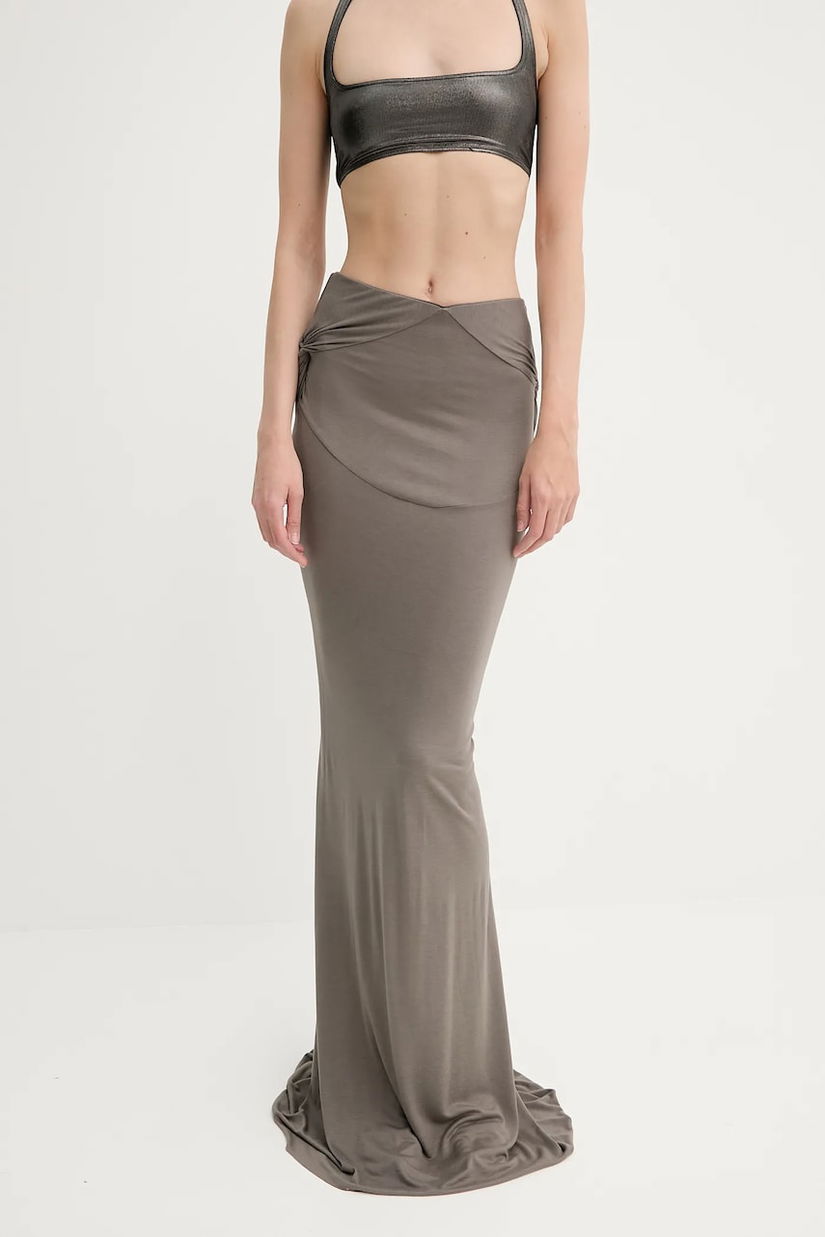 Rick Owens Lilies fustă culoarea verde, maxi, creion, LI01E4312RV
