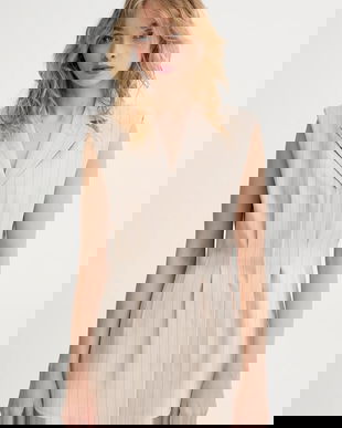 Bruuns Bazaar vesta culoarea bej, un singur rand de nasturi, BBW4414