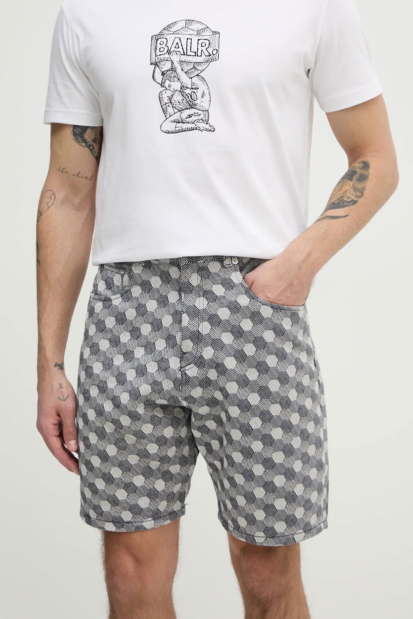 BALR. pantaloni scurți din bumbac bărbați, culoarea gri, B1433.1026