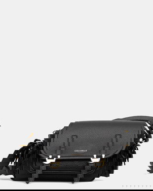 Coccinelle geantă de piele COCCINELLECAMPUS culoarea negru, RFF 15 02 01