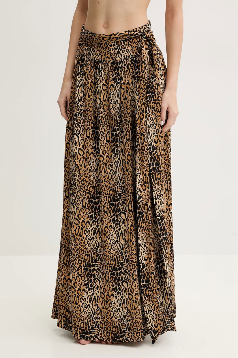 Melissa Odabash fusta culoarea maro, maxi, evazati, Elsa