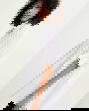 Answear Lab cămașă din bumbac femei, culoarea alb, cu guler clasic, relaxed