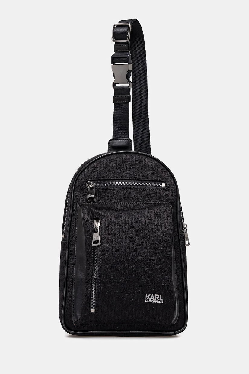 Karl Lagerfeld rucsac barbati, culoarea negru, mic, modelator, 552115.805920