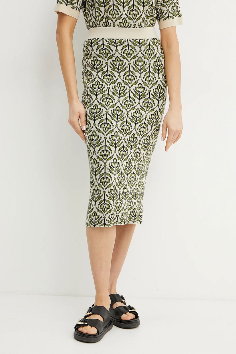 Weekend Max Mara fusta culoarea verde, midi, drept, 2515301011600