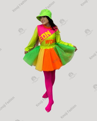 Costum Fetița Neon Standard Model 2 Adult