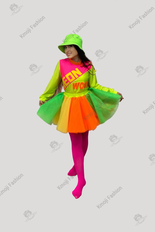 Costum Fetița Neon Standard Model 2 Adult