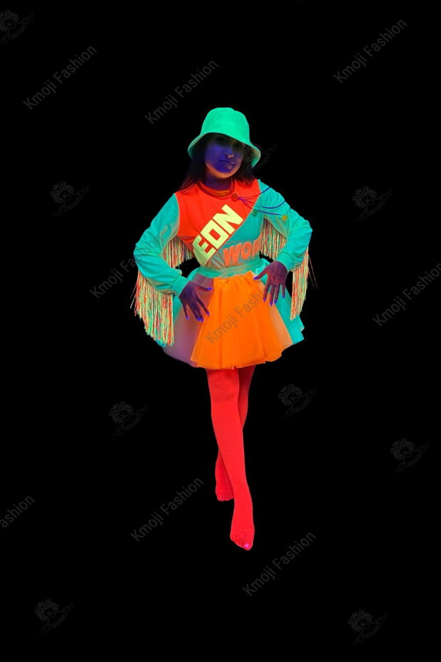 Costum Fetița Neon Standard Model 2 Adult