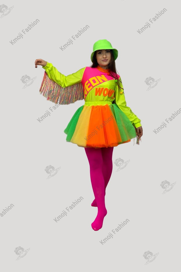 Costum Fetița Neon Standard Model 2 Adult