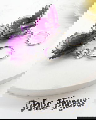 Cercei statement handmade unicat - PET-uri (plastic) reciclate - flori (cod1259)