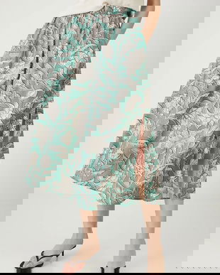 Medicine fustă culoarea turcoaz, maxi, evazați