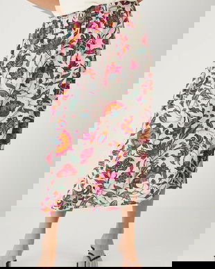 Medicine fustă culoarea bej, maxi, evazați