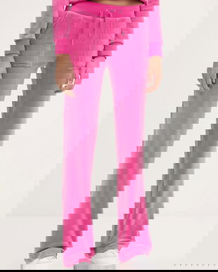 Juicy Couture pantaloni de trening DEL RAY POCKETED PANT culoarea roz, uni, JCAP180