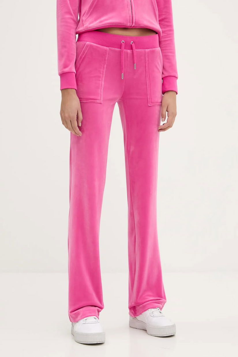 Juicy Couture pantaloni de trening DEL RAY POCKETED PANT culoarea roz, uni, JCAP180