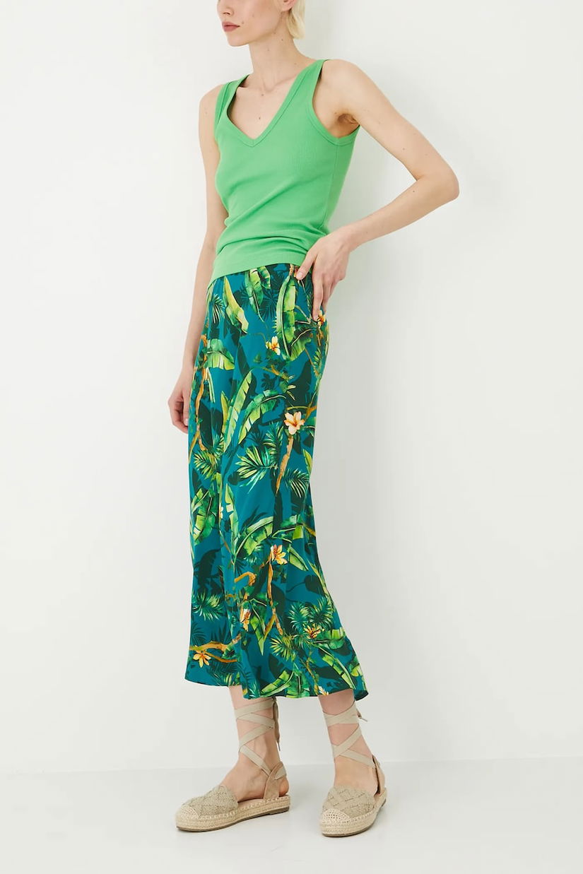 Medicine fusta culoarea verde, maxi, evazati