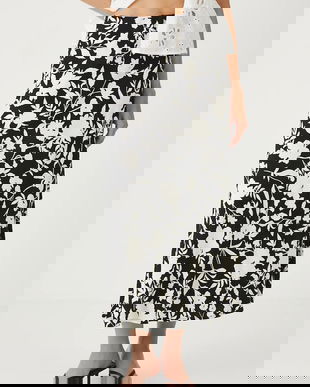 Medicine fusta culoarea negru, maxi, evazati