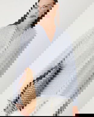 Medicine bluza din in in dungi