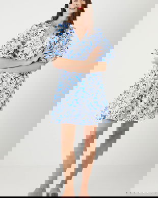 Medicine rochie culoarea alb, mini, oversize