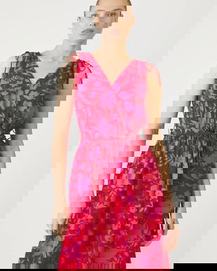 Medicine rochie culoarea rosu, midi, evazati