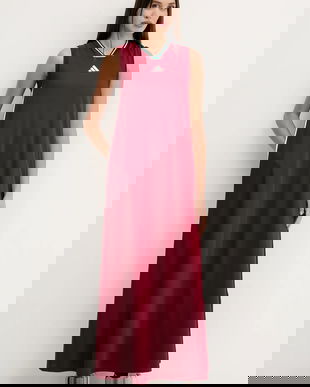 adidas rochie House of Tiro culoarea bordo, maxi, drept, JX5160