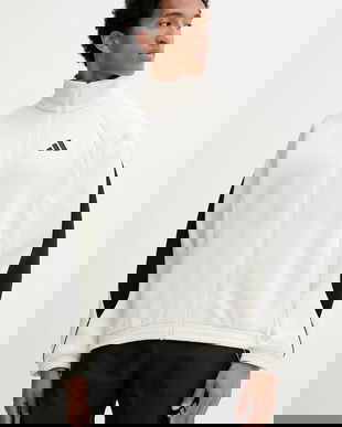 adidas bluză Stadium culoarea bej, cu imprimeu, JX5618