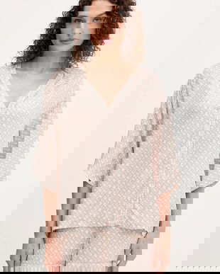 BOSS cămașă de pijama culoarea bej, 50545615