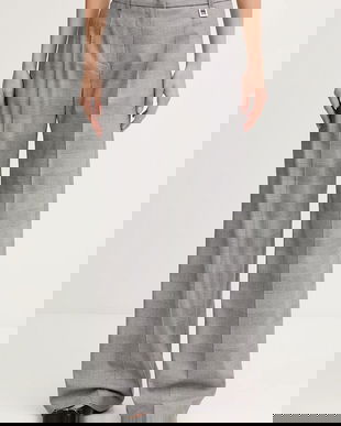 Joop! pantaloni culoarea gri, lat, high waist, 30047916