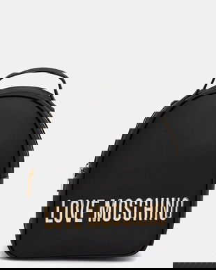 Love Moschino rucsac culoarea negru, mic, cu imprimeu, JC4197PP1NKD0000