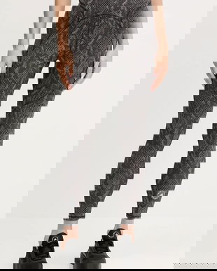 adidas by Stella McCartney leggins de antrenament TruePurpose culoarea gri, cu imprimeu, JM8457