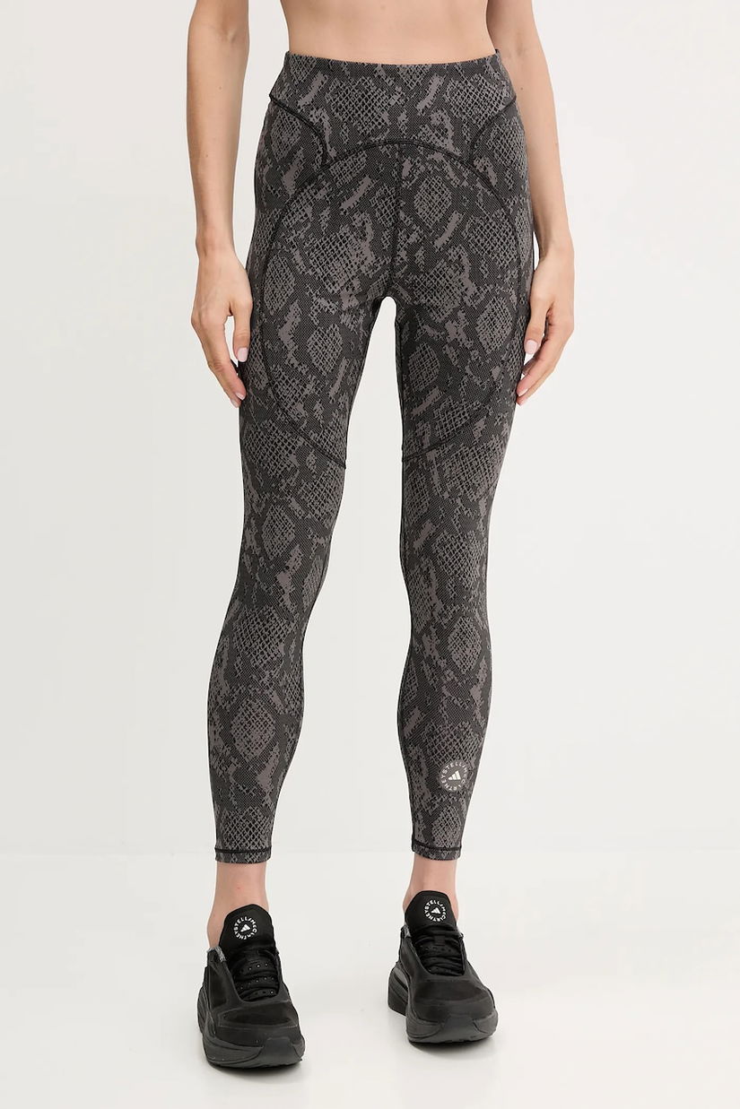 adidas by Stella McCartney leggins de antrenament TruePurpose culoarea gri, cu imprimeu, JM8457