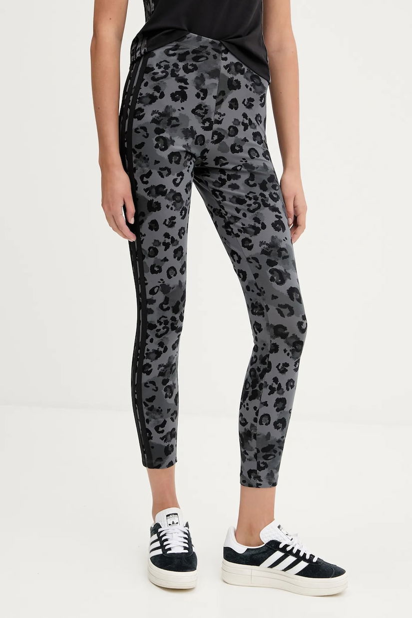 adidas colanți Animal culoarea gri, cu imprimeu, JM1863