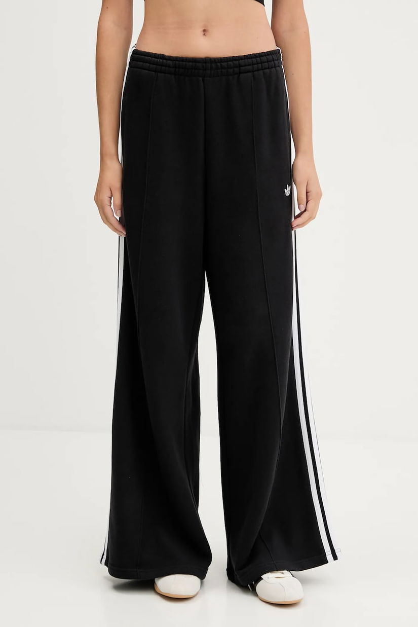 adidas Originals pantaloni de trening din bumbac 3-Stripes culoarea negru, cu imprimeu, JV7473