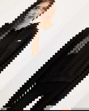 Vans hanorac de bumbac culoarea negru, cu glugă, cu imprimeu, VN000P5PBLK1