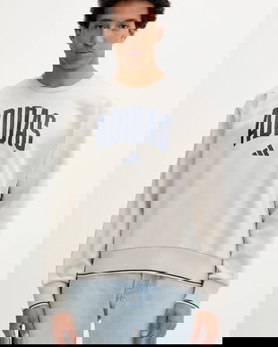 adidas bluză Collegiate culoarea bej, cu imprimeu, JM1732