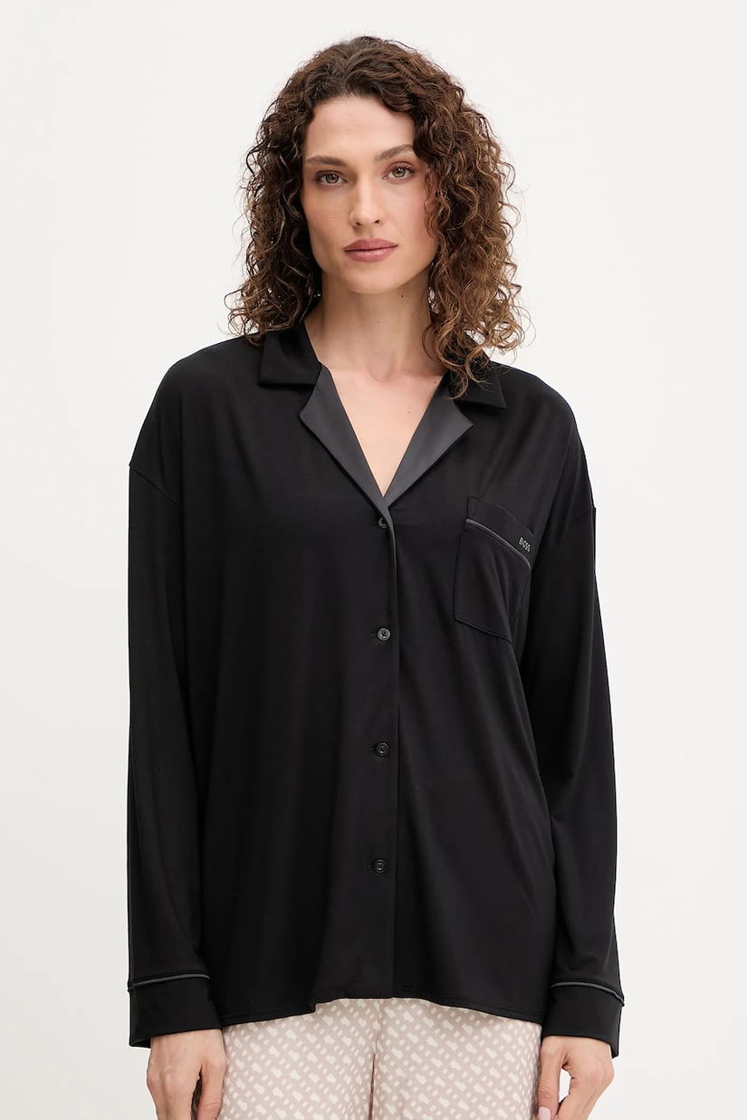BOSS cămașă de pijama culoarea negru, 50545588
