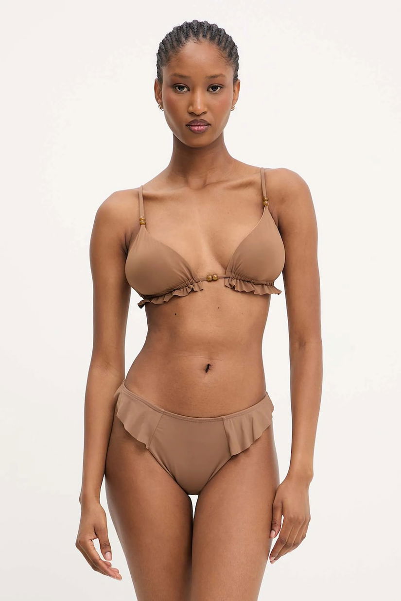 Answear.LAB costum de baie din două piese culoarea maro, cupa usor rigidizata