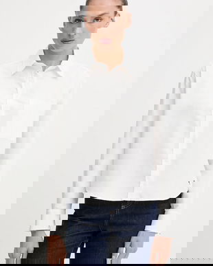 Weekend Max Mara cămașă din bumbac NUORO culoarea alb, cu guler clasic, relaxed, 2525116111600