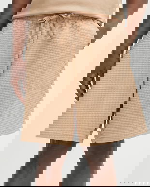 adidas pantaloni scurți din bumbac All SZN culoarea bej, JL6563