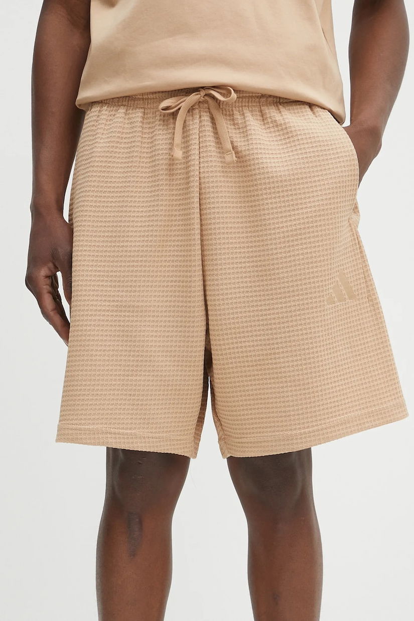 adidas pantaloni scurți din bumbac All SZN culoarea bej, JL6563