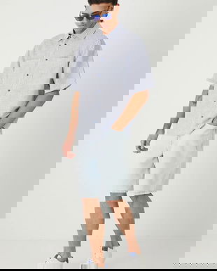 Medicine cămașă cu guler italian, relaxed