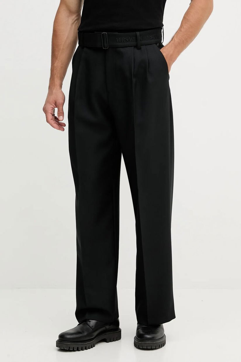 Versace Jeans Couture pantaloni culoarea negru, drept, 79GAA117 N0136