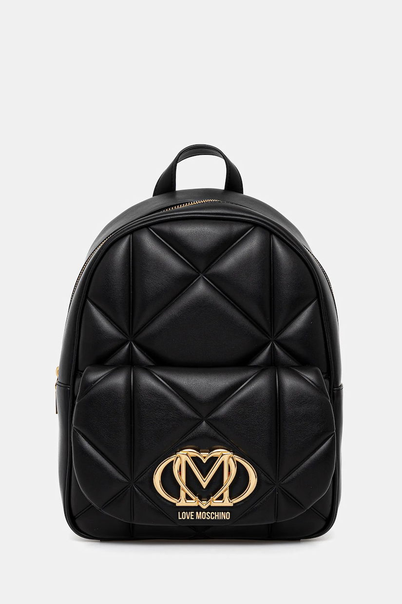 Love Moschino rucsac culoarea negru, mic, cu imprimeu, JC4037PP1NLC0000