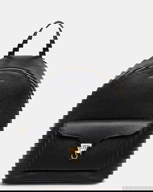 Coccinelle ghiozdan de piele culoarea negru, mare, uni, E1.TFK.14.02.01