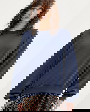 Abercrombie & Fitch bluză culoarea bleumarin, uni, KI152-5352-200