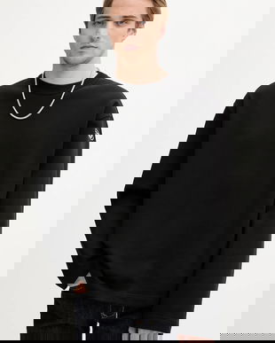 Diesel hanorac de bumbac S-MACSIS-OD culoarea negru, uni, A09857.0BMBJ