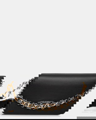 Love Moschino poșetă de piele culoarea negru, JC4071PP1NL1300A