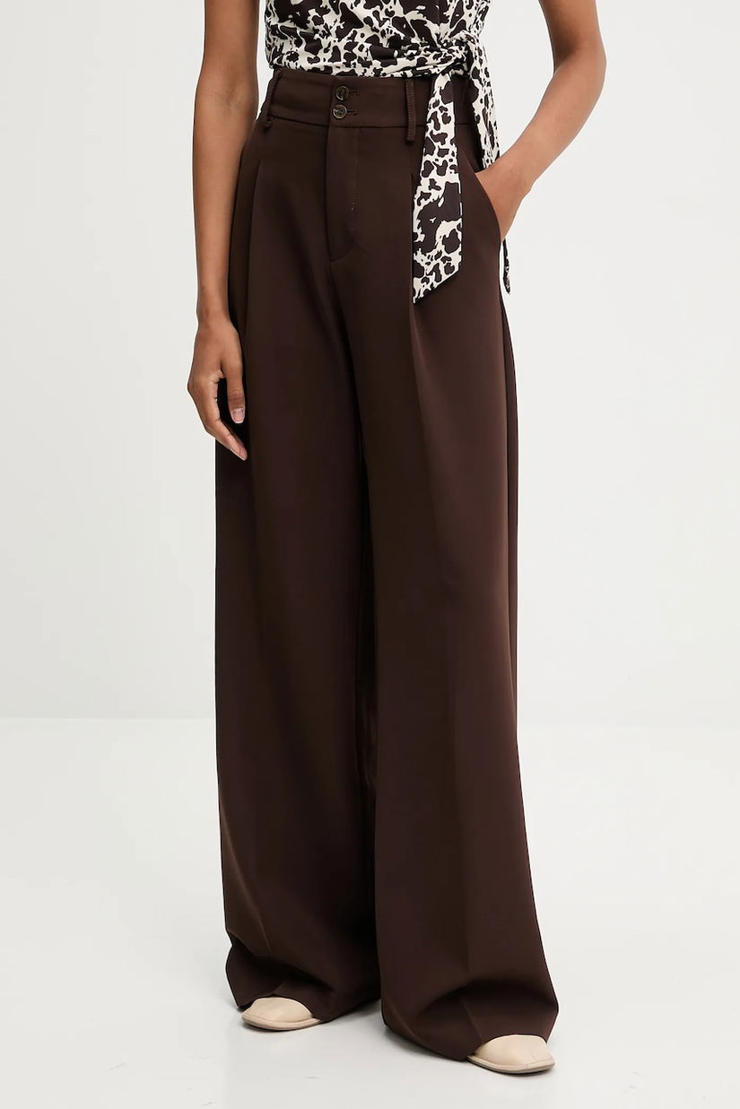 Answear.LAB pantaloni culoarea maro, drept, high waist