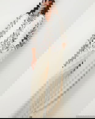 Medicine cămașă culoarea bej, cu guler clasic, regular