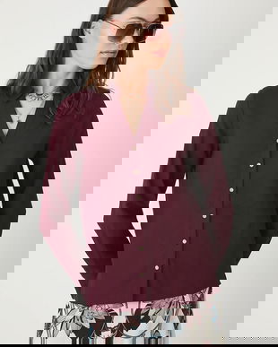 Medicine cămașă culoarea bordo, cu guler clasic, regular